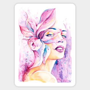 Tulip - Watercolor Floral Girl Painting Sticker